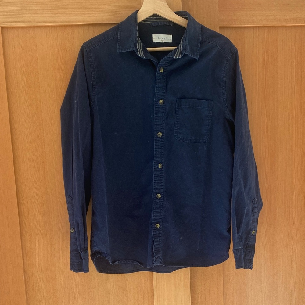 Thought Navy Button Down Shirt for Men